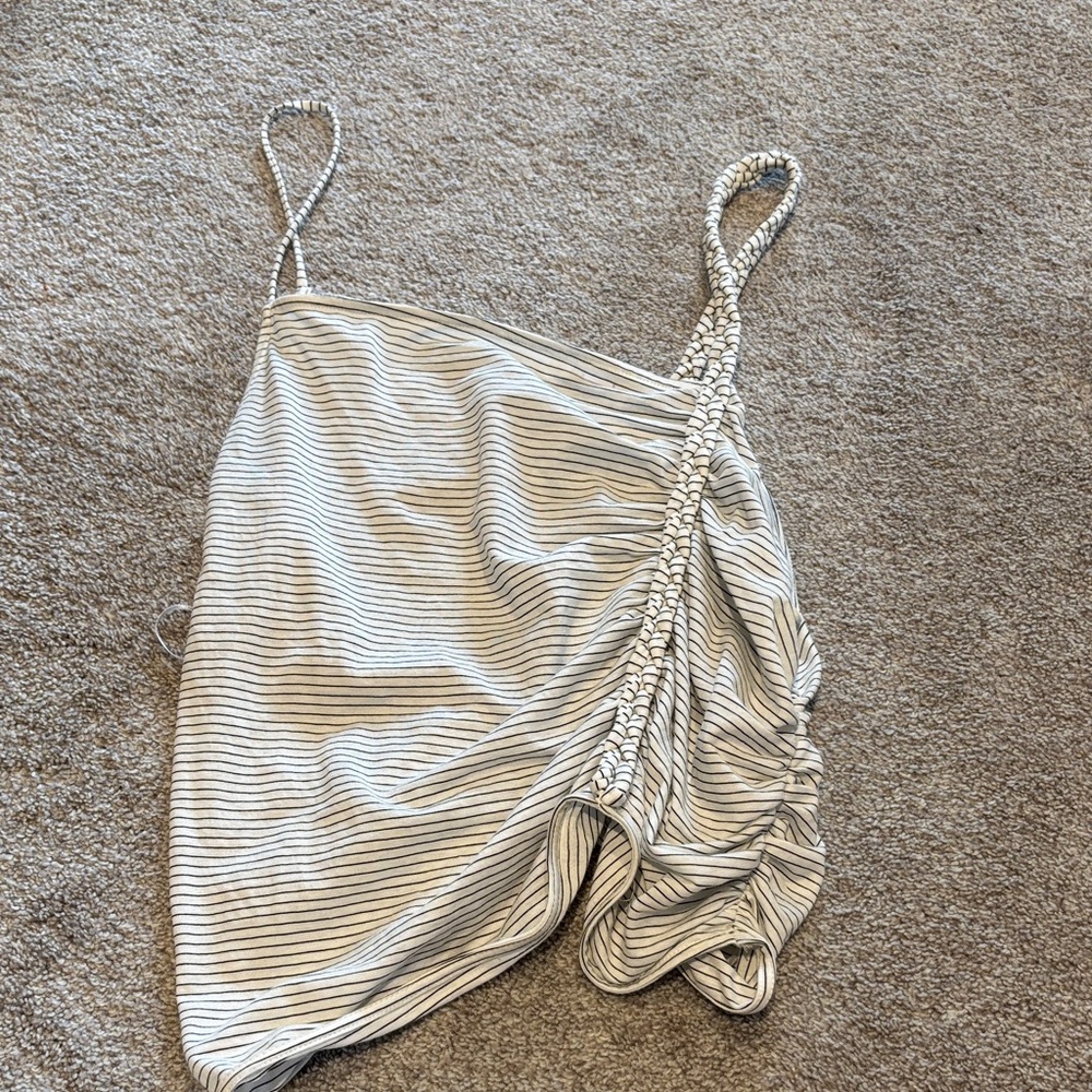 Zara Black and White Striped Tank Top